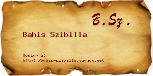 Bahis Szibilla névjegykártya
